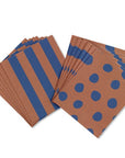 Papiergeschenktüten klein, Mix mit 2 Designs braun/blau, 24 Stück