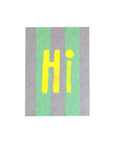 Postkarte Hi - flieder/mint/neongelb