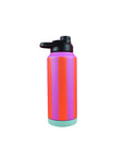 Trinkflasche Stripes fuchsia/feuerrot/petrol, 1000 ml