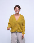 Strickjacke senfgelb One Size