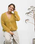 Strickjacke senfgelb One Size