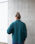 Steppjacke aus Musselin petrol, One Size
