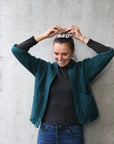Steppjacke aus Musselin petrol, One Size