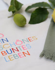 Tragetasche mit Stick buntes Leben natur, 37x40 cm