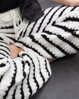 Strickhose gestreift schwarz-weiss, One Size
