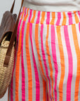 Sommerhose gestreift pink-orange-weiss, One Size