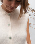 ärmellose Stricktop ecru, One Size