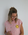 ärmellose Strickweste rosa, One Size