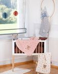 Babydecke mit Stick be happy rohweiss, 75x100 cm