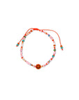 Perlenarmband Smile mit Säckchen, orange-rosa