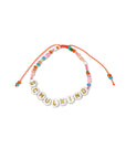 Perlenarmband Schulkind mit Säckchen, orange-rosa