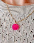 Halskette Lume Charms - Smile fuchsia/gold