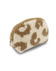 Teddy-Etui mit Leopardenprint beige-braun, ca. 15x12x4 cm