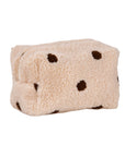 Teddy-Kosmetiktasche Punkte beige-braun, ca. 17x11x10 cm