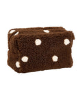 Teddy-Kosmetiktasche Punkte braun-beige, ca. 17x11x10 cm