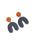Ohrringe Arch Bogen, terracotta-dunkelblau