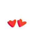 Ohrstecker Herz, neonpink