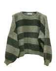 Strickpullover gestreift grün, One Size