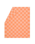 Decke Schachbrett orange, 140x180 cm