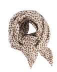 Musselinschal Leopardenmuster natur-braun, 110x110 cm