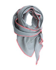 Musselinschal grau-pink