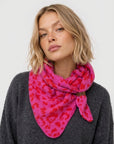 Schal Leopardenmuster pink-rot