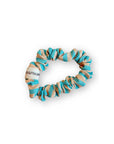 Scrunchie gestreift beige - türkis, Ø 6 cm
