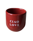 Tasse CIAO LOVE rot-weiss, 8x8x8 cm