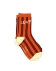 Damensocken gestreift LOVE orange, One Size 36-40