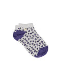 Glitzernde Knöchelsocken Leopardenmuster ecru/violett, One Size 36-40
