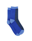 Glitzersocken Color-Block navyblau-blau, One Size 36-40