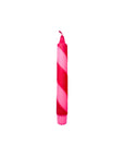 Kerze Swirly, pink-rot, 19cm hoch