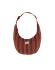 Schultertasche gestreift terrakotta-braun, 43x25 cm