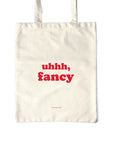 Baumwolltasche - Fancy natur-rot, 38x42 cm