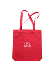 Tragetasche mit Stick Ciao Amore rot, 37x40 cm
