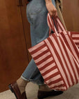 Tasche gestreift ziegel-marshmallow, 50x34x62 cm