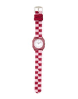 Armbanduhr Himbeereis rot-rosa kariert