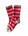Socken Streifen rosa-rot, One Size 40-45