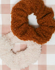 Teddy-Haargummis 2er-Set kamel & beige, 12cm