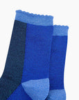 Glitzersocken Color-Block navyblau-blau, One Size 36-40