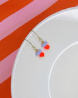 Ohrringe Color Treats, neon-flieder mit gold Elementen