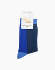 Glitzersocken Color-Block navyblau-blau, One Size 36-40