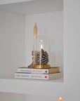 LED-Kerze Tannenzapfen braun-gold, 8x10 cm