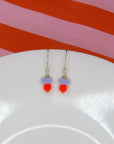 Ohrringe Color Treats, neon-flieder mit gold Elementen