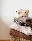 Teddy-Kosmetiktasche Punkte beige-braun, ca. 17x11x10 cm