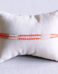 doppeltes Perlenarmband - lachs-orange-nude