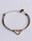 Armband Herz taupe-gold