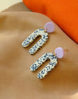 Ohrringe Bogen Dots, flieder-slim greige