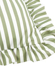 Outdoor-Kissenhülle Millie Ruffle gestreift grün, 50 x 50 cm