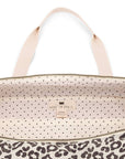 Weekend Bag mit Leopardenmuster natur-schwarz, 22x42x28 cm